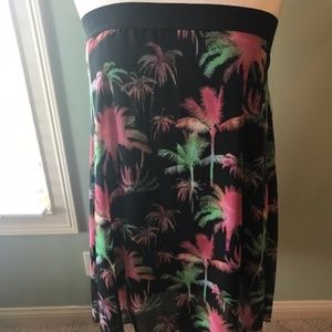 LulaRoe Lola Skirt Palm Tree - BNWT - XL